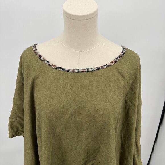 Unbranded Reversible Poncho Brown Plaid Green Canvas Equestrian Women's OS - Picture 5 of 8